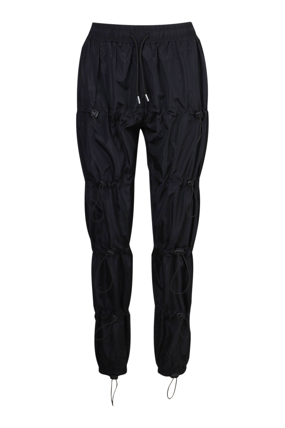 Black nylon ruched toggle best sale detail jogger