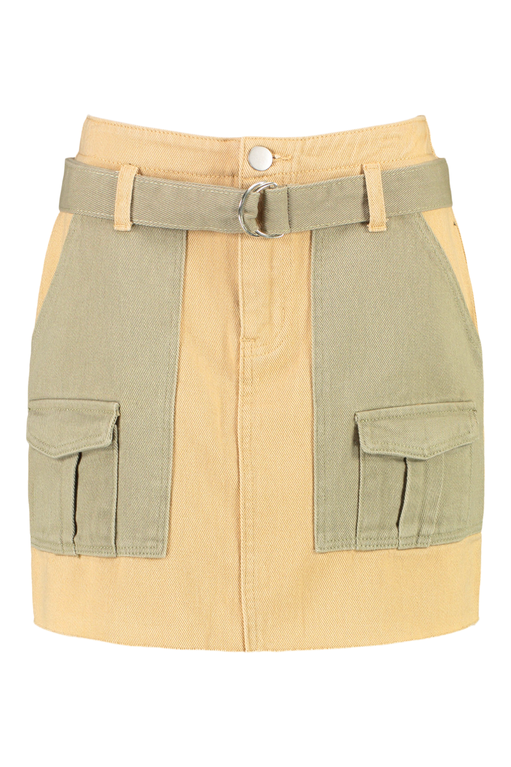 Boohoo yellow clearance denim skirt