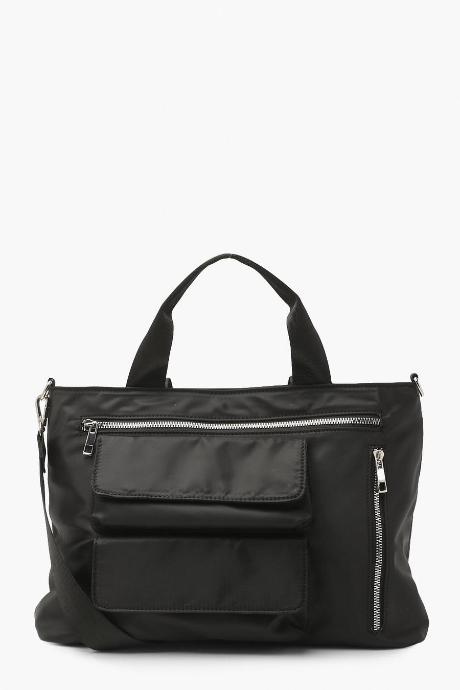 Black Multi Pocket Nylon Bag image number 1