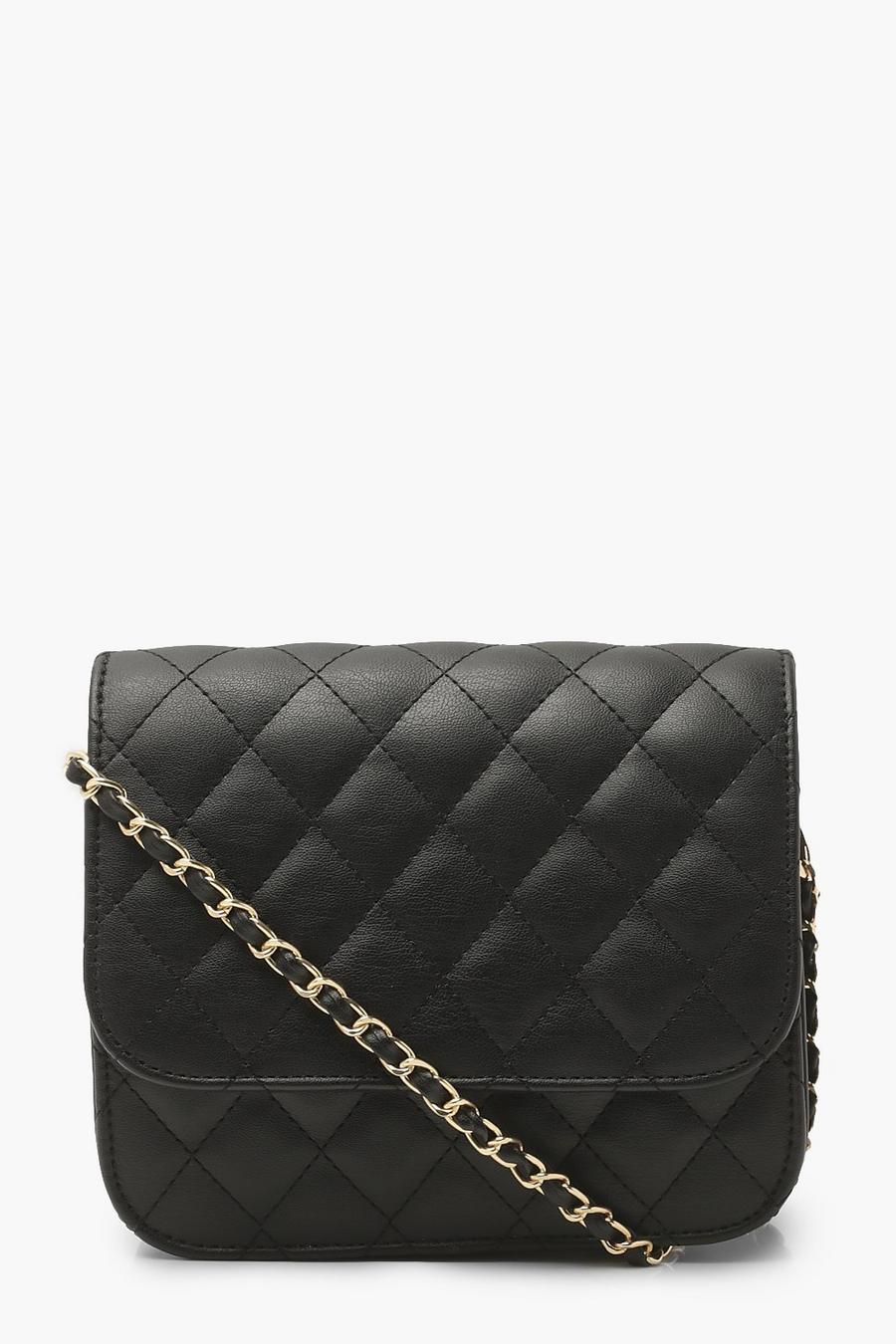 Black Simple Quilted Cross Body Bag image number 1