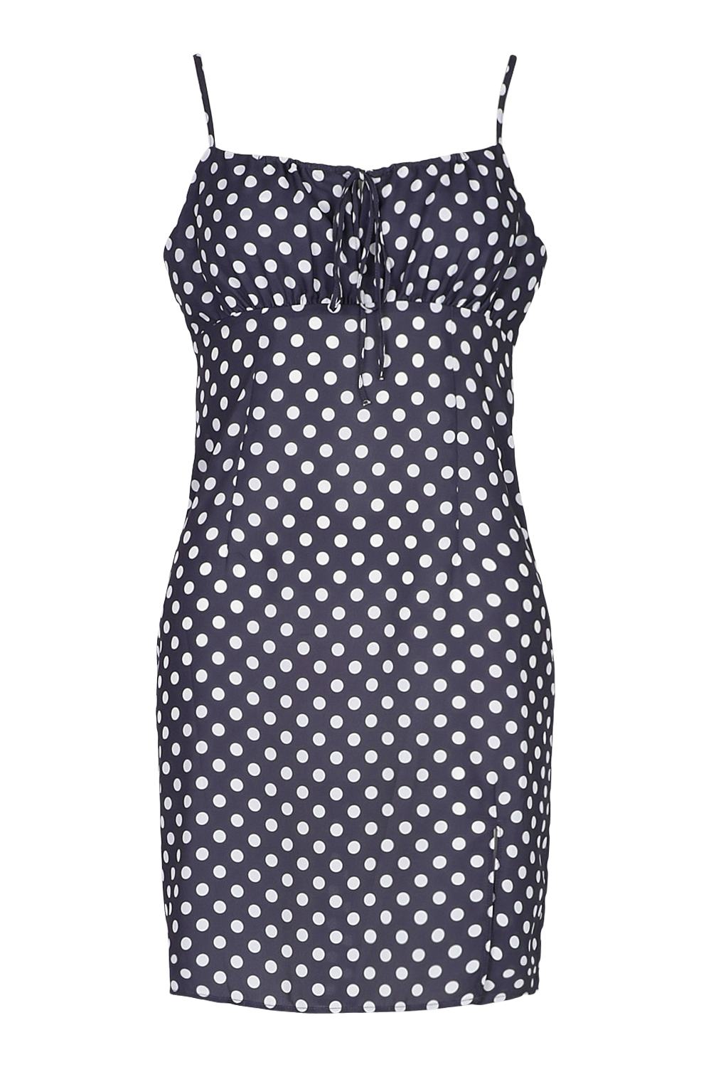 Tie front store polka dot dress