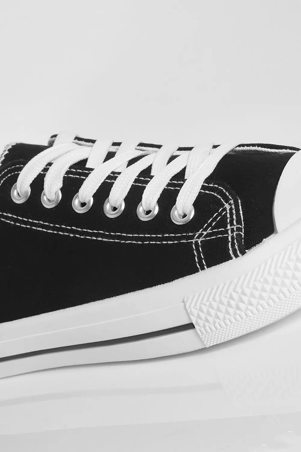 Black Wide Fit Canvas Trainers alternative image