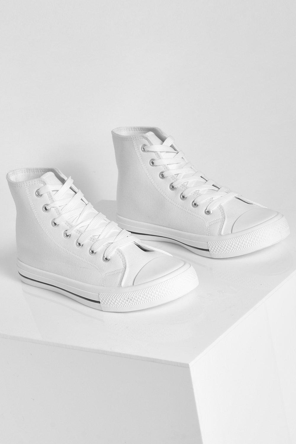 Mens white hot sale fabric trainers