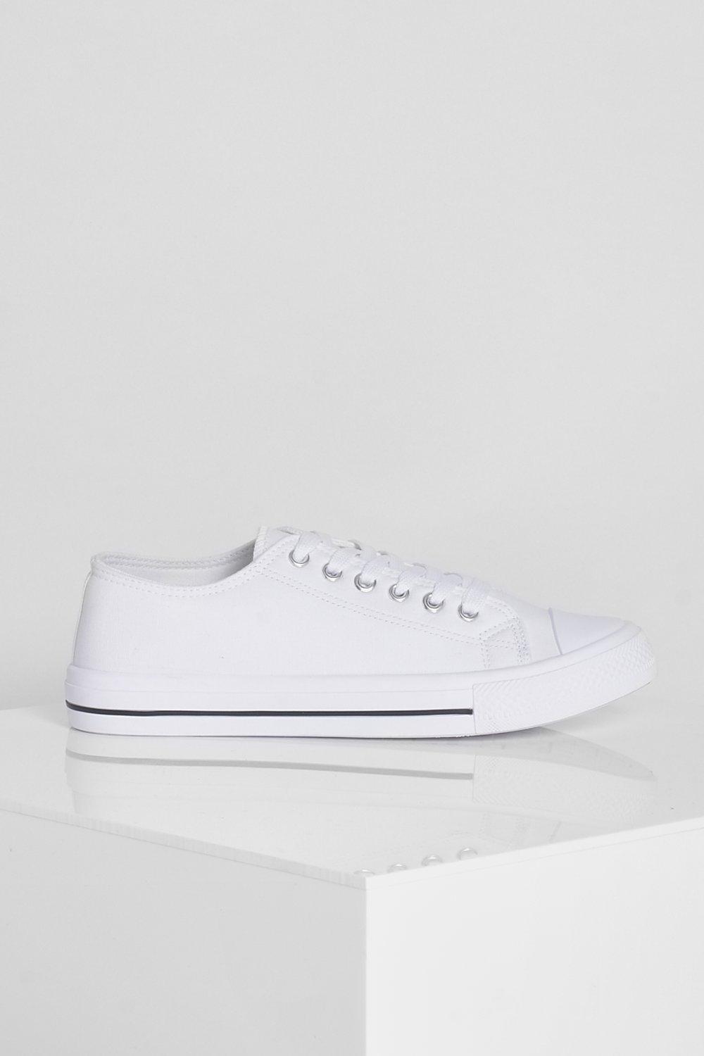 Wide fit clearance white plimsolls