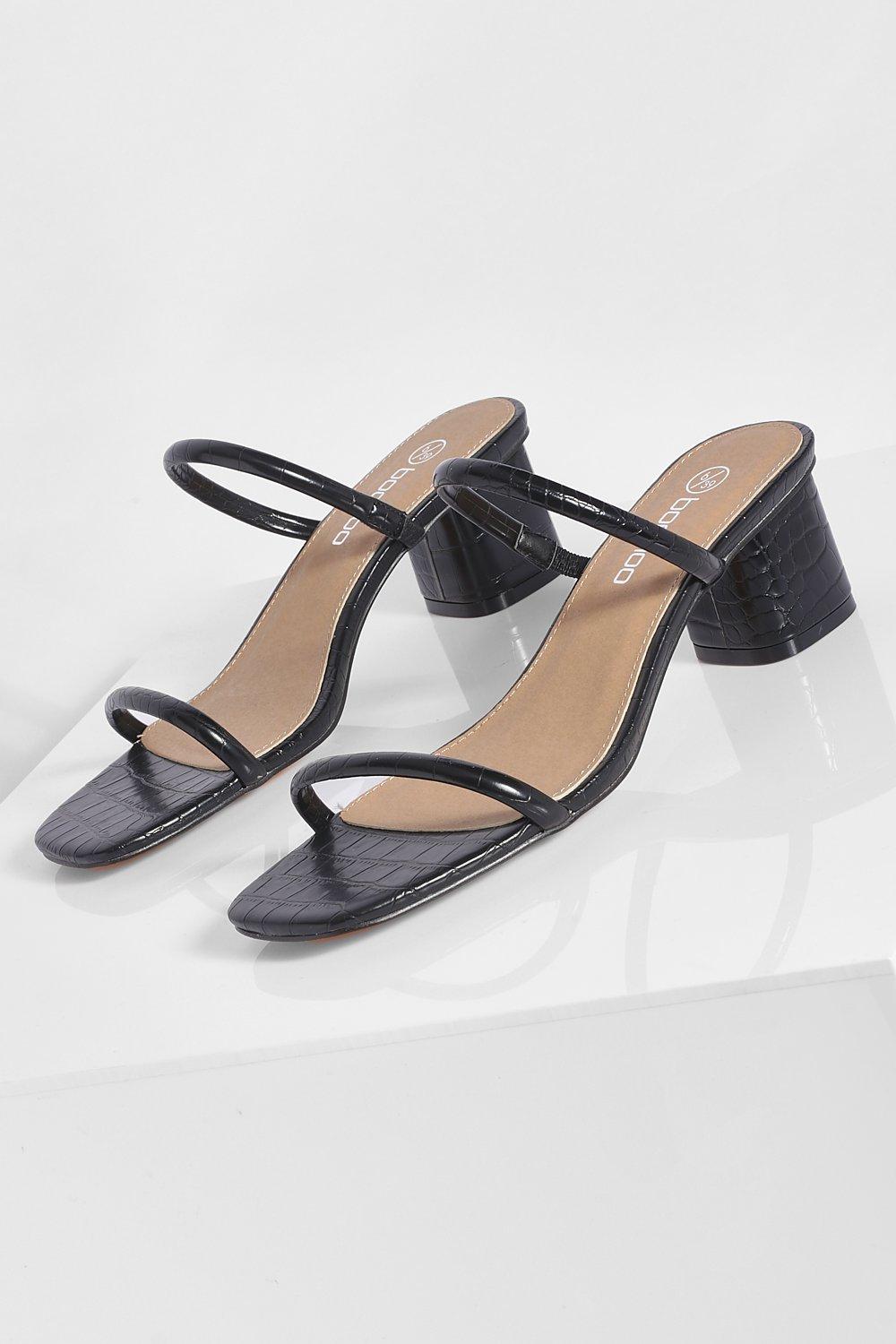 Skinny Double Strap Croc Mule boohoo FI