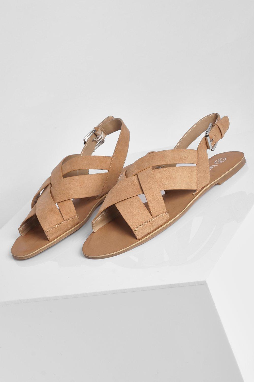 Chunky Strap Crossover Sandal Boohoo UK