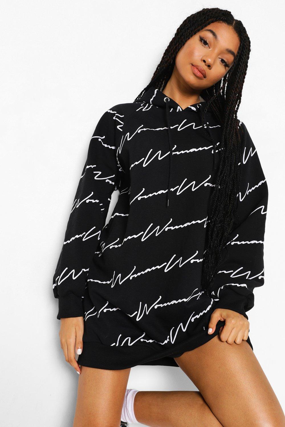 Hoodie dress boohoo best sale