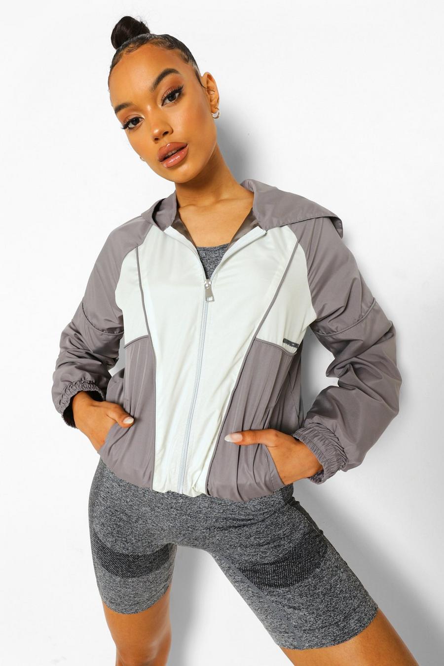 Chaqueta impermeable con contraste Ofcl, Gris image number 1