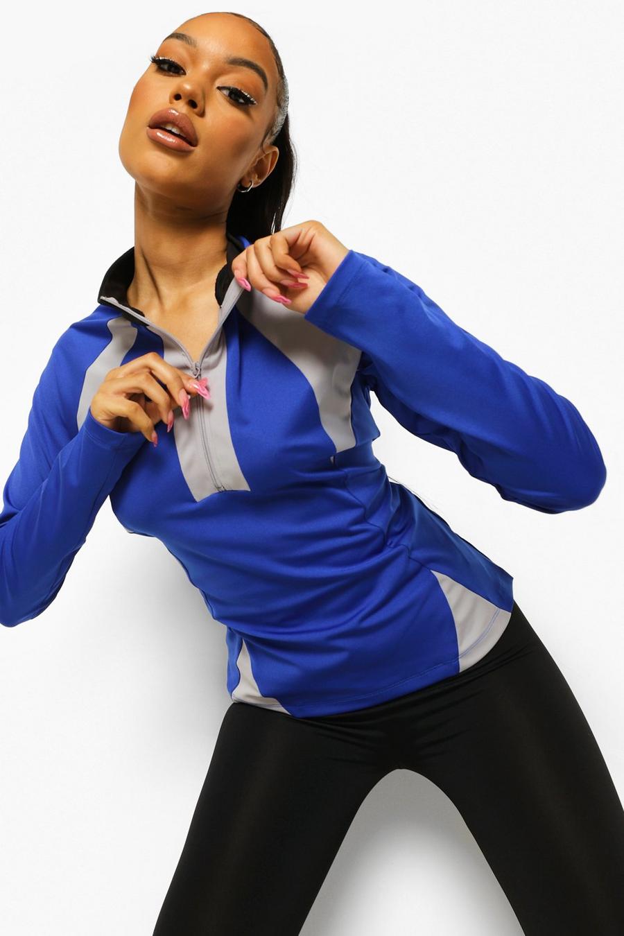 Cobalt Ofcl Color Block Funnel Neck Body Shaping Top image number 1