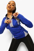 Cobalt Ofcl Colour Block Funnel Neck Body Shaping Top