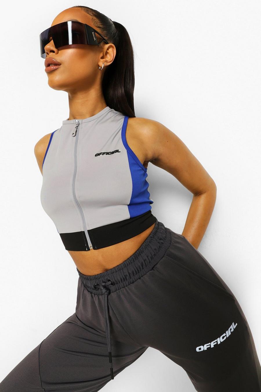 Cobalt Ofcl Color Block Shaping Crop Top image number 1