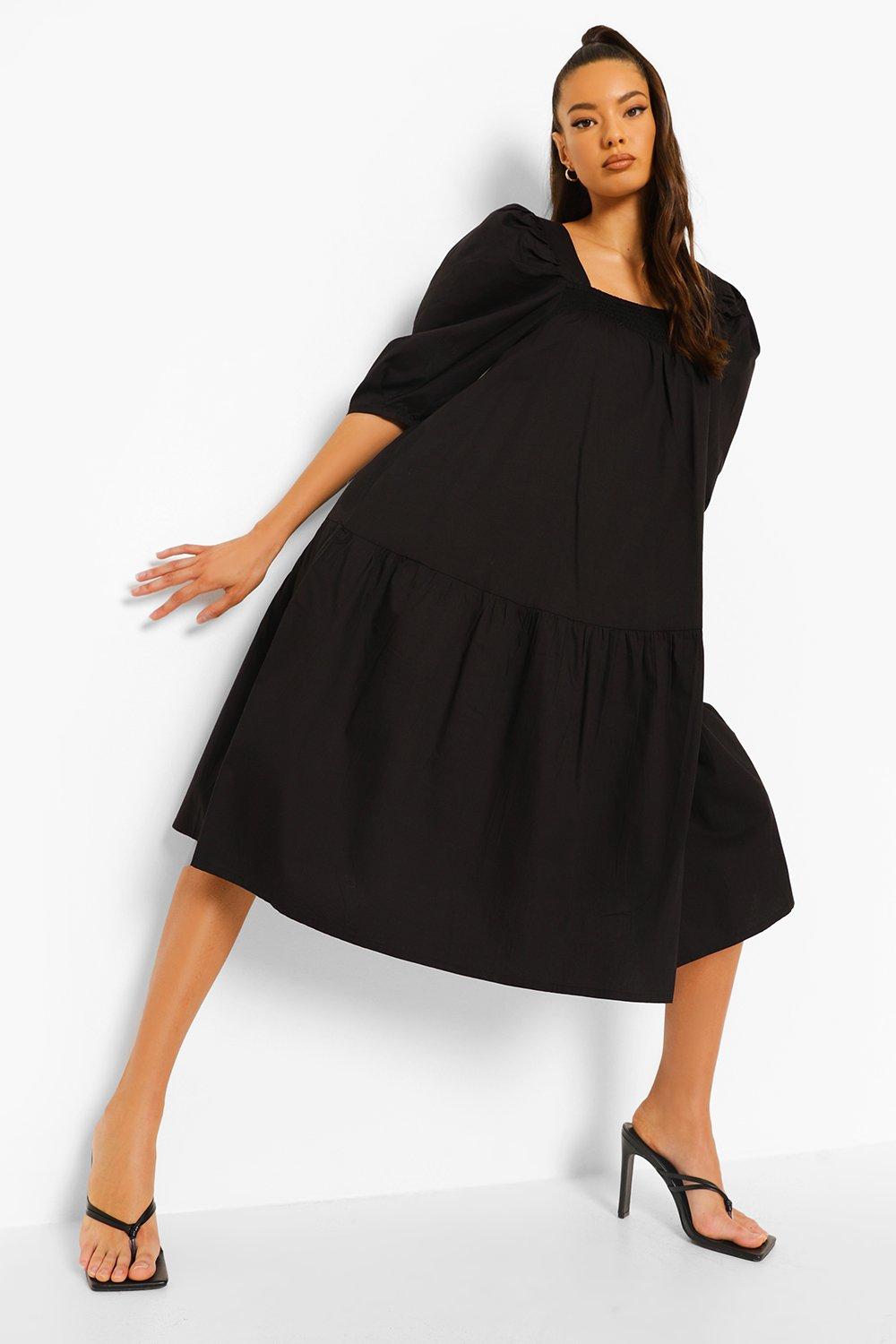 black cotton dresses for women