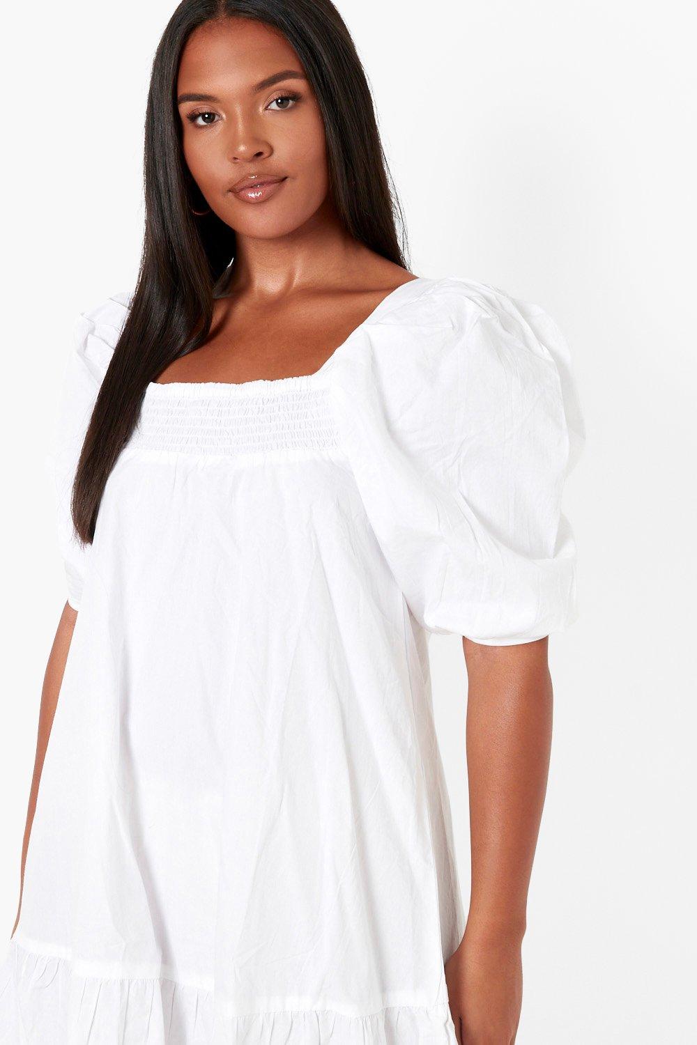Plain white 2024 cotton dress