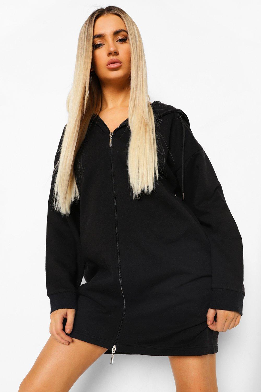 Front Zip Hoodie Dress