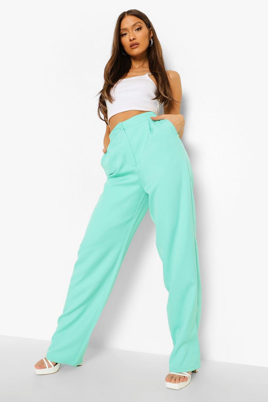 Turquoise Mix & Match Brights Straight Leg Trousers image number 1