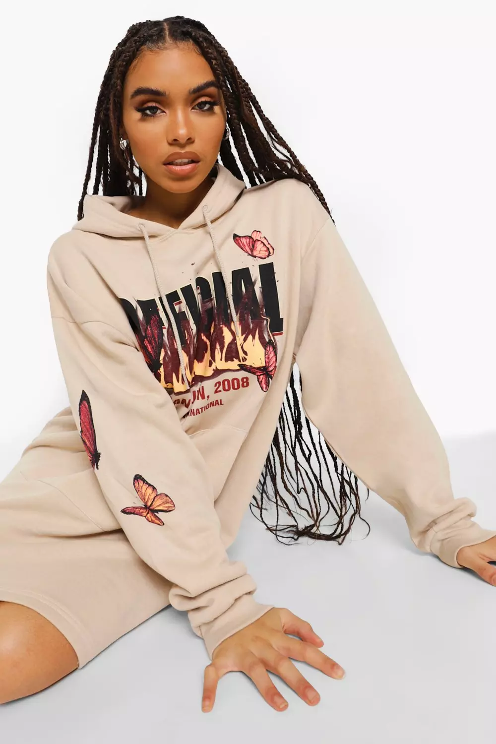 Boohoo hoodie dress best sale