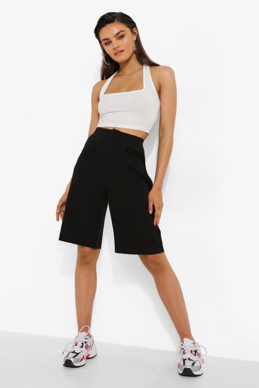 Black Tailored City Shorts image number 1