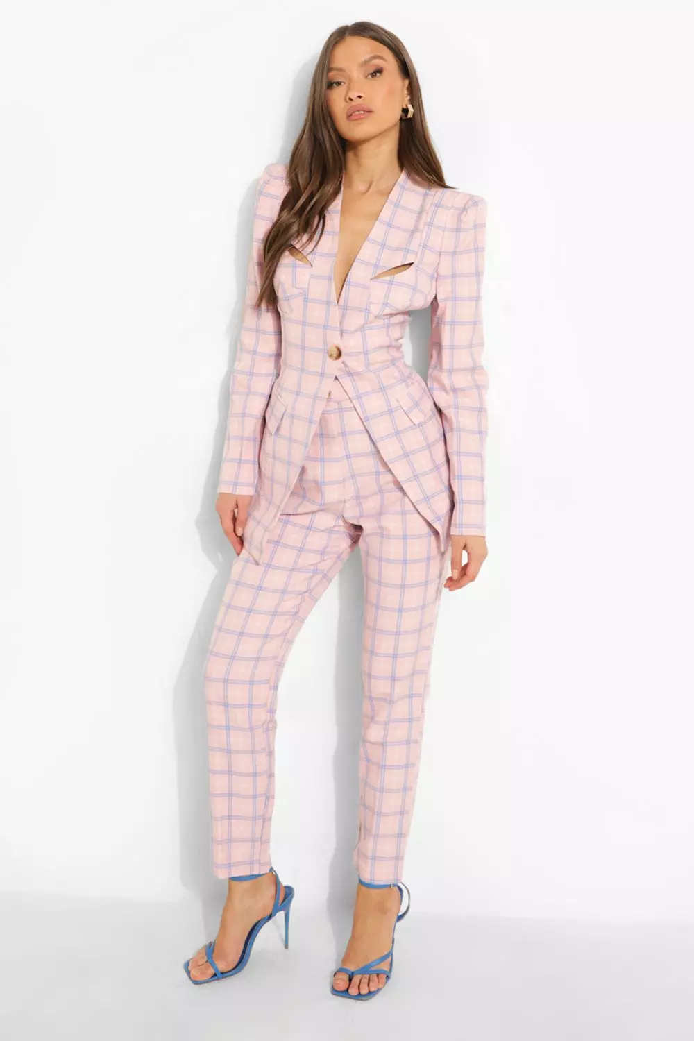 Tailored Check Blazer Trouser Suit Set