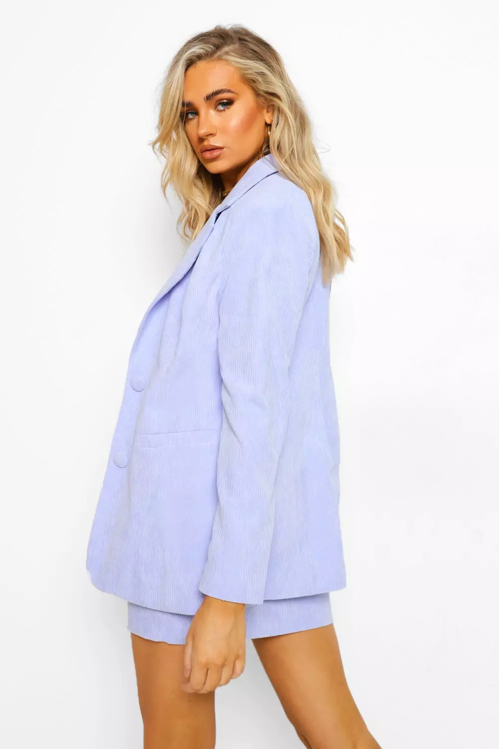 Lilac Pastel Cord Oversized Blazer alternative image