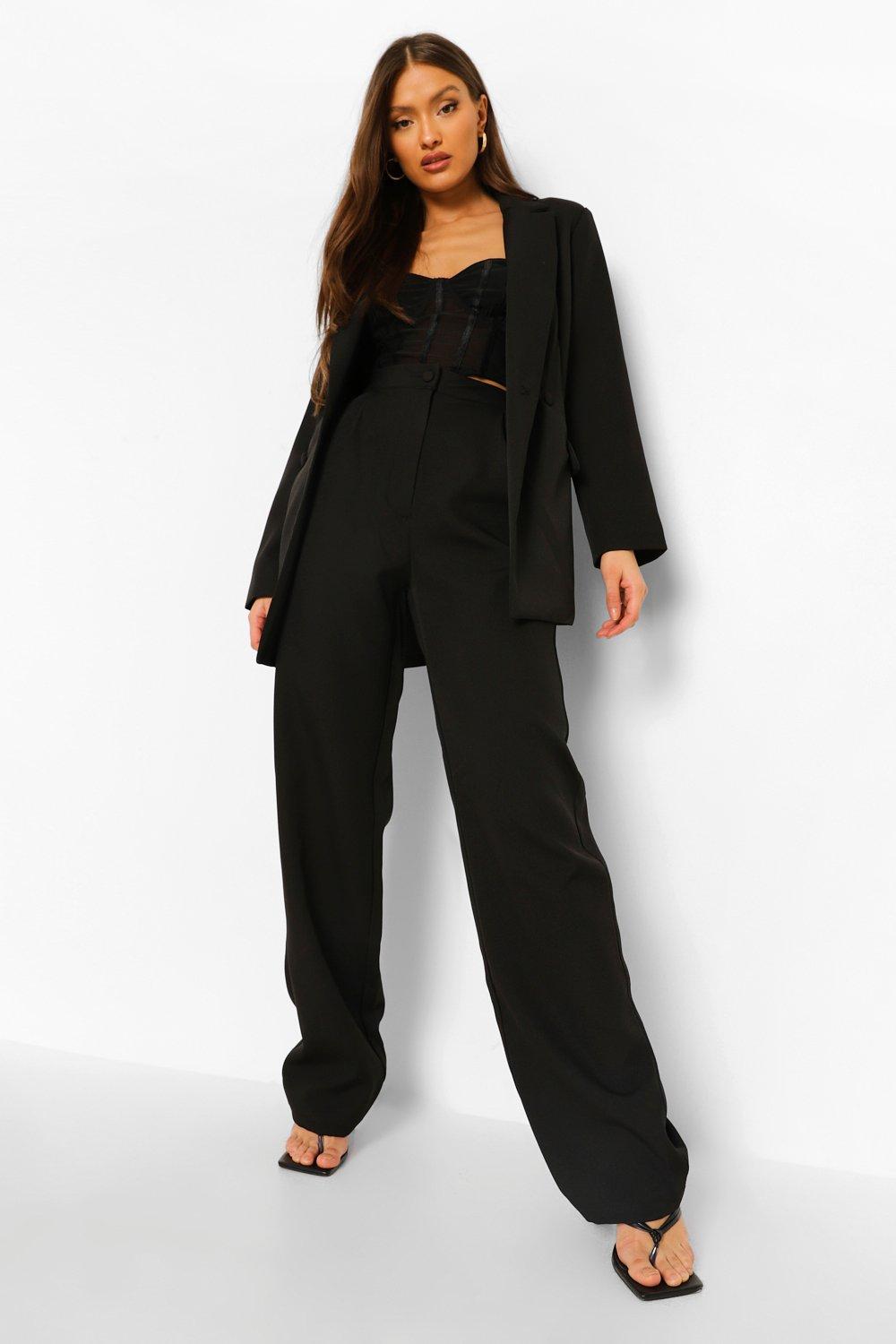 Fitted wide leg outlet trousers