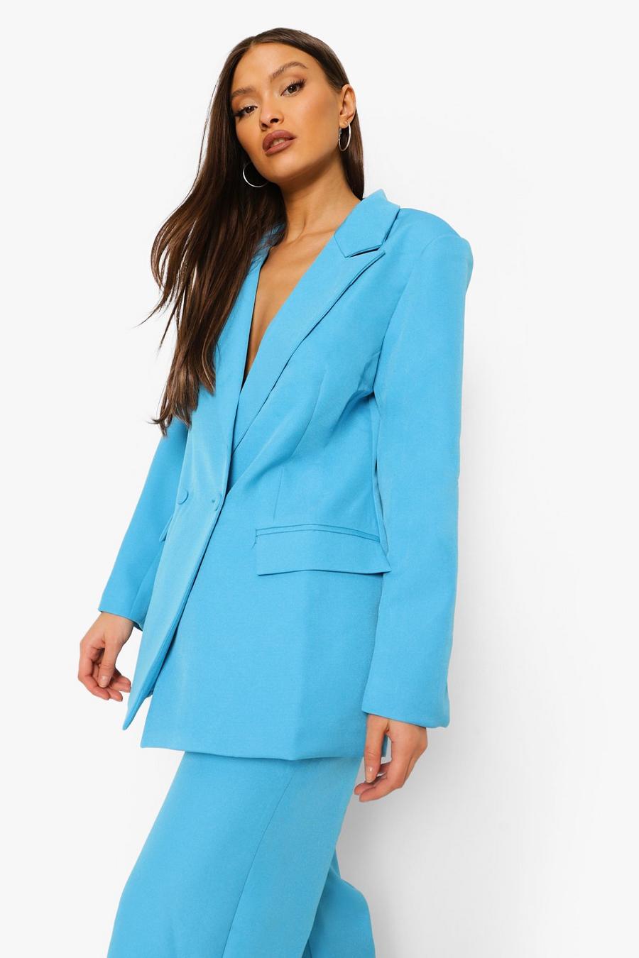 Bright blue Mix & Match Brights Fitted Blazer image number 1