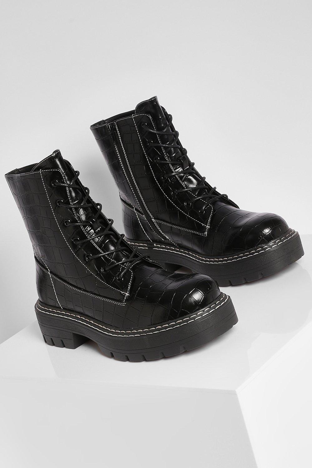 Wide width combat boots hot sale women's