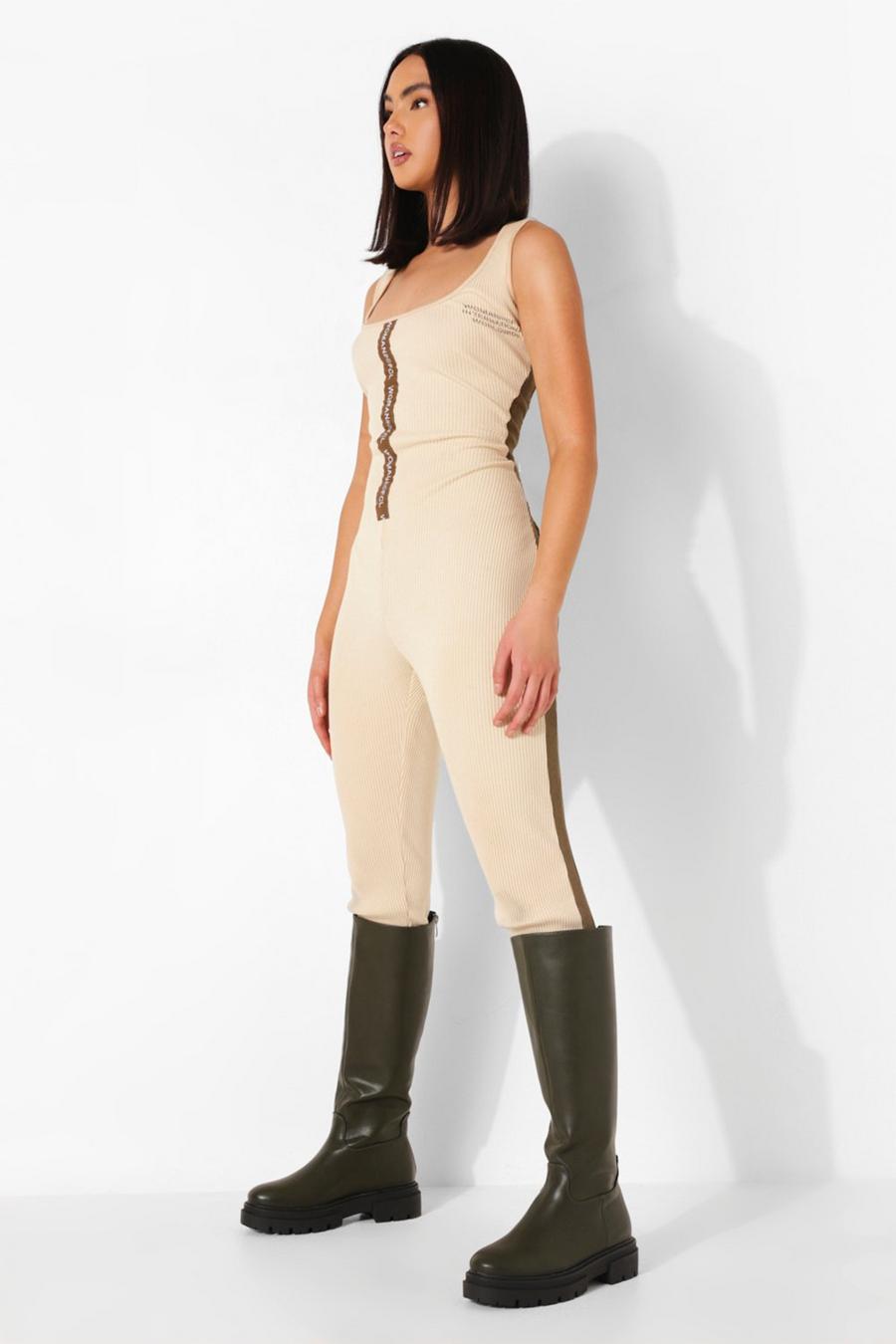 Khaki Wide Width Chunky Pull On Knee High Boots image number 1