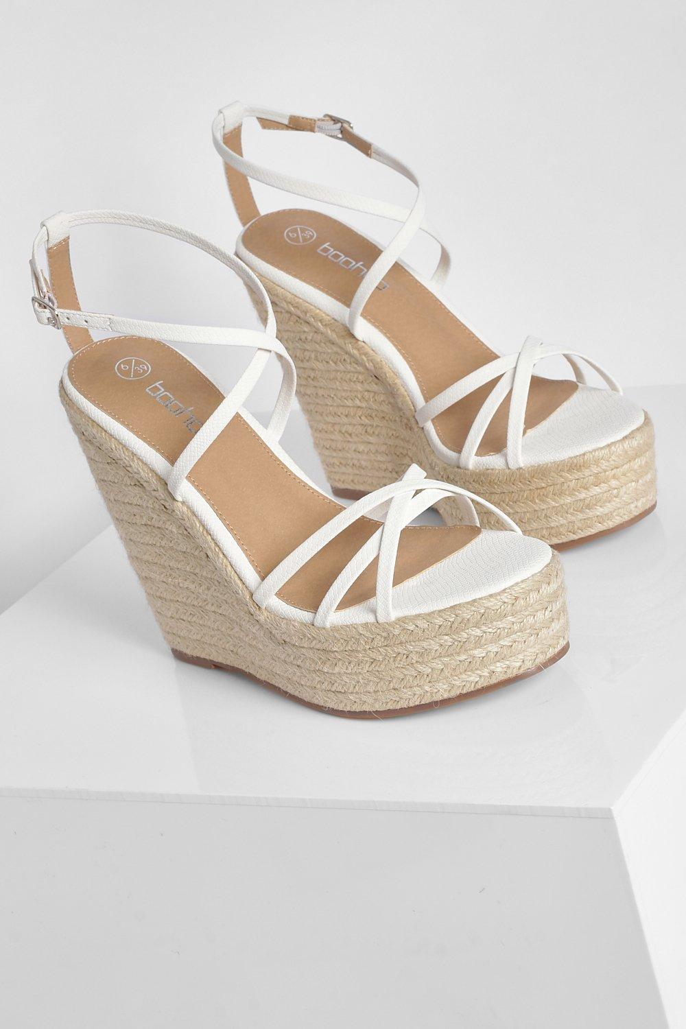 White t bar wedges sale