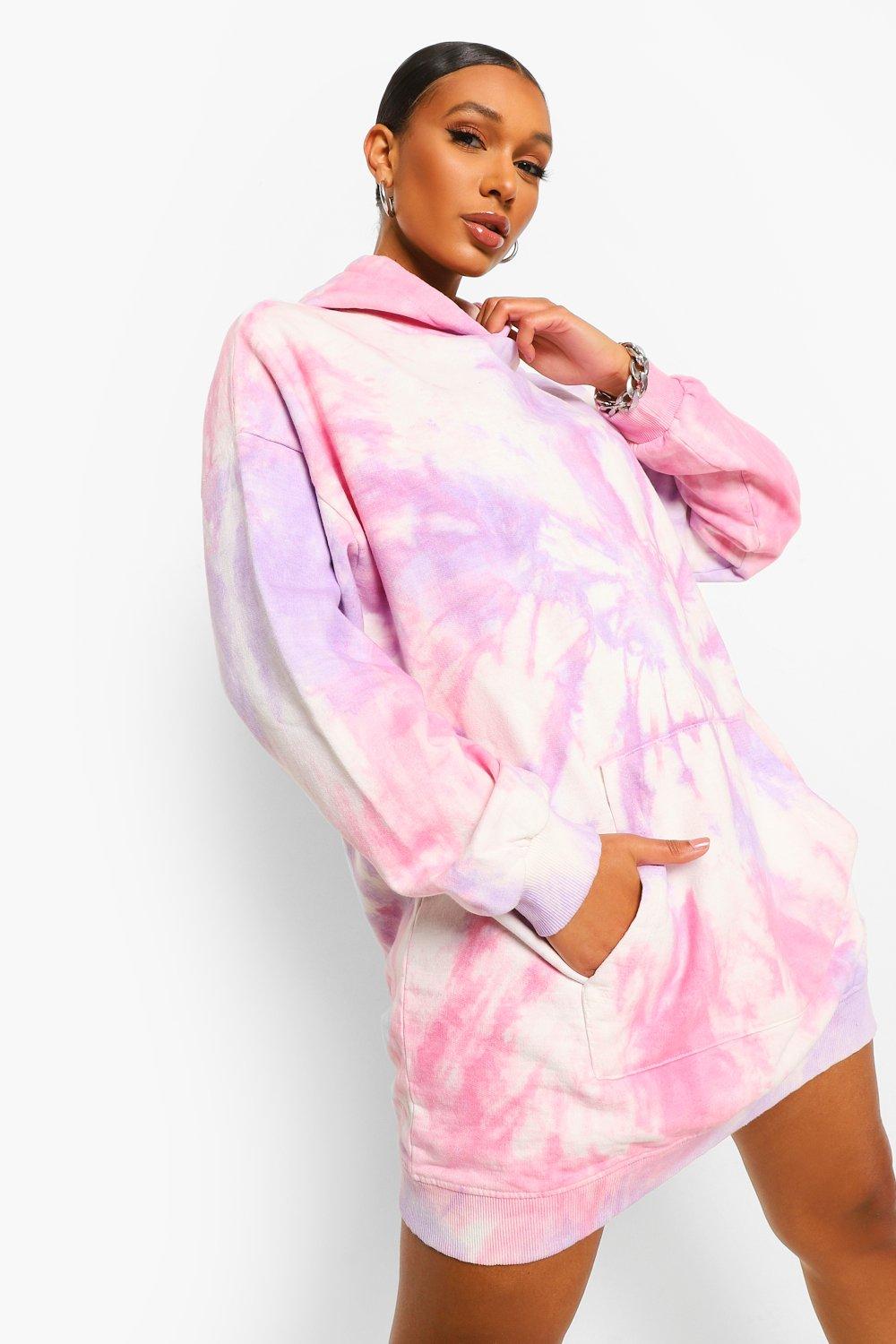 Pink oversized hoodie dress hotsell