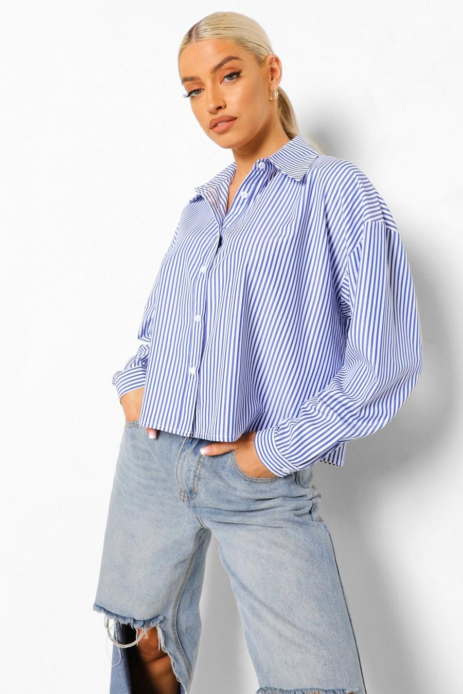 Camiseta corta de corte recto, Azul marino image number 1