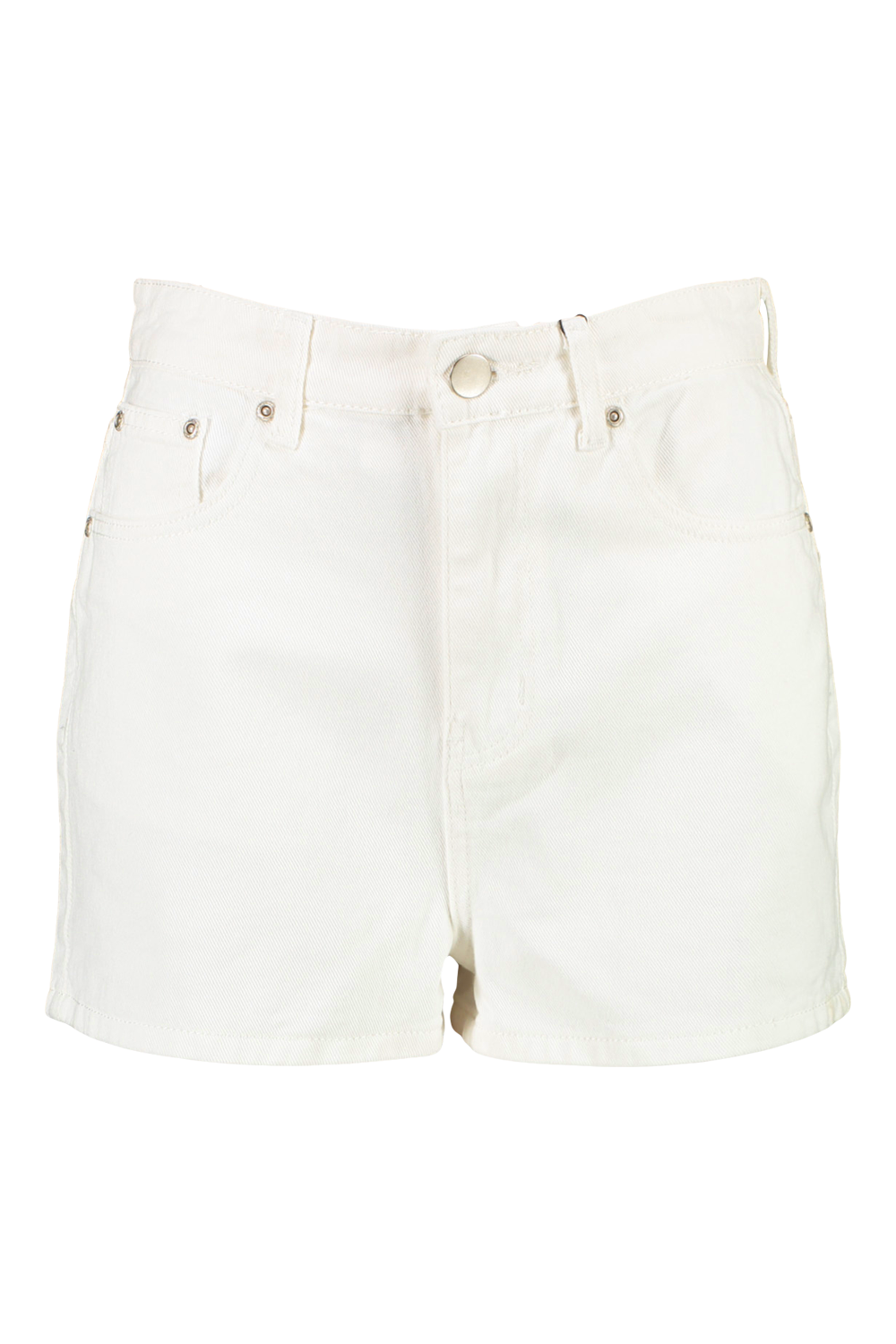 White denim booty shorts top