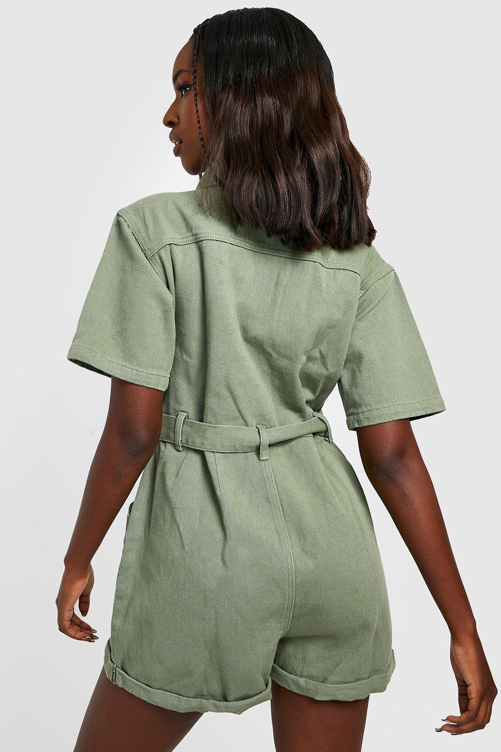 Phoenix khaki utility denim playsuit on sale