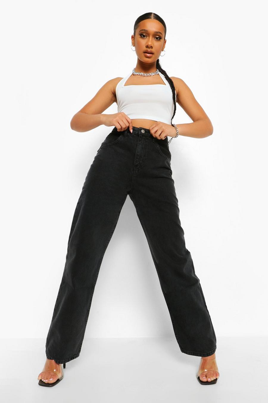 Jean boyfriend taille haute, Washed black image number 1