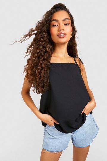 Black Woven Square Neck Camisole