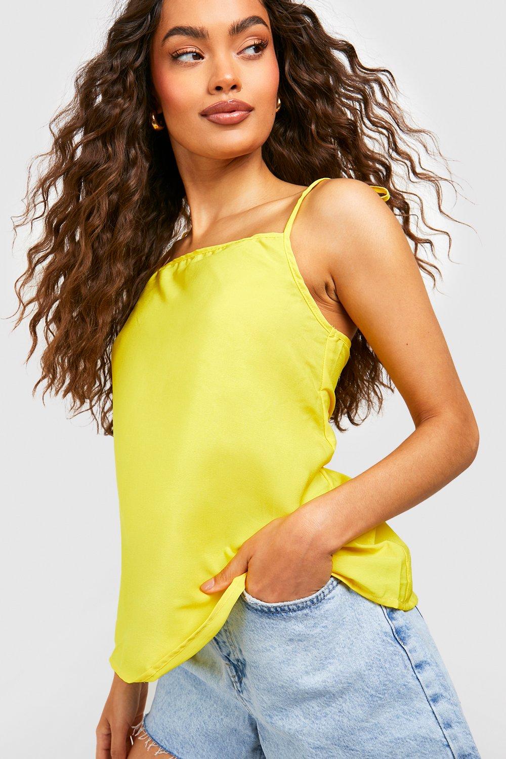 Women's Satin Squareneck Cami Top