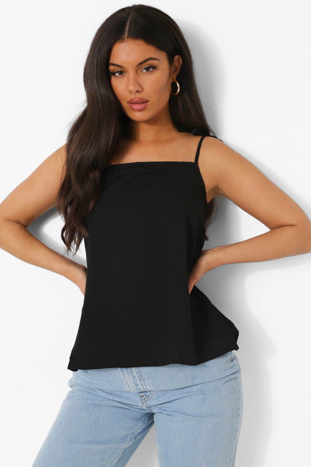 Woven Square Neck Cami Top