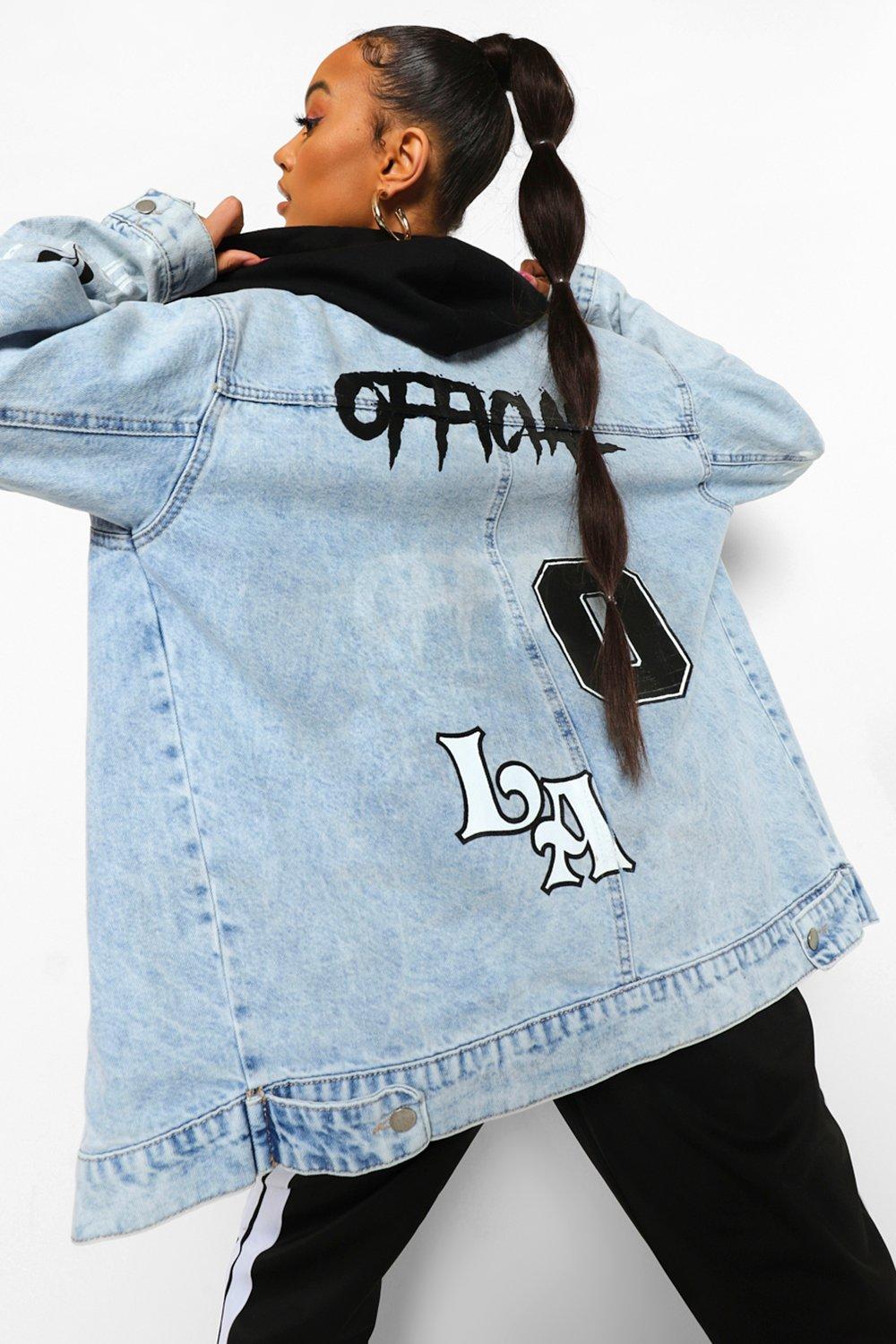 fur hood denim jacket