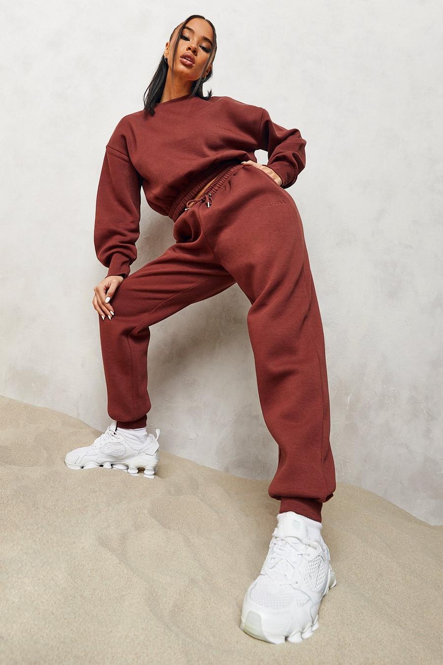 Chocolate Official Cropped Sweater Tracksuit image number 1