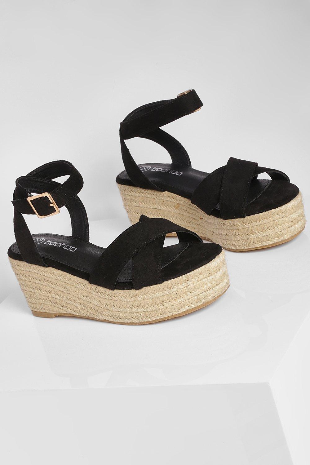 Crossover Ankle Strap Wedge