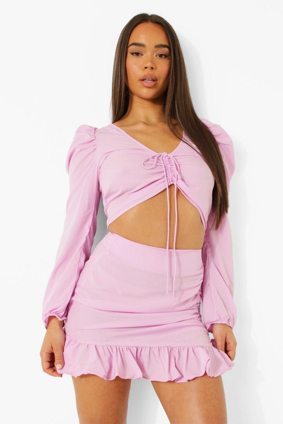 Lilac Ruched Top & Skirt image number 1