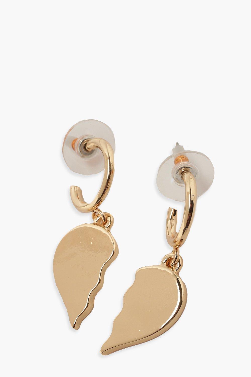 Broken heart clearance hoop earrings