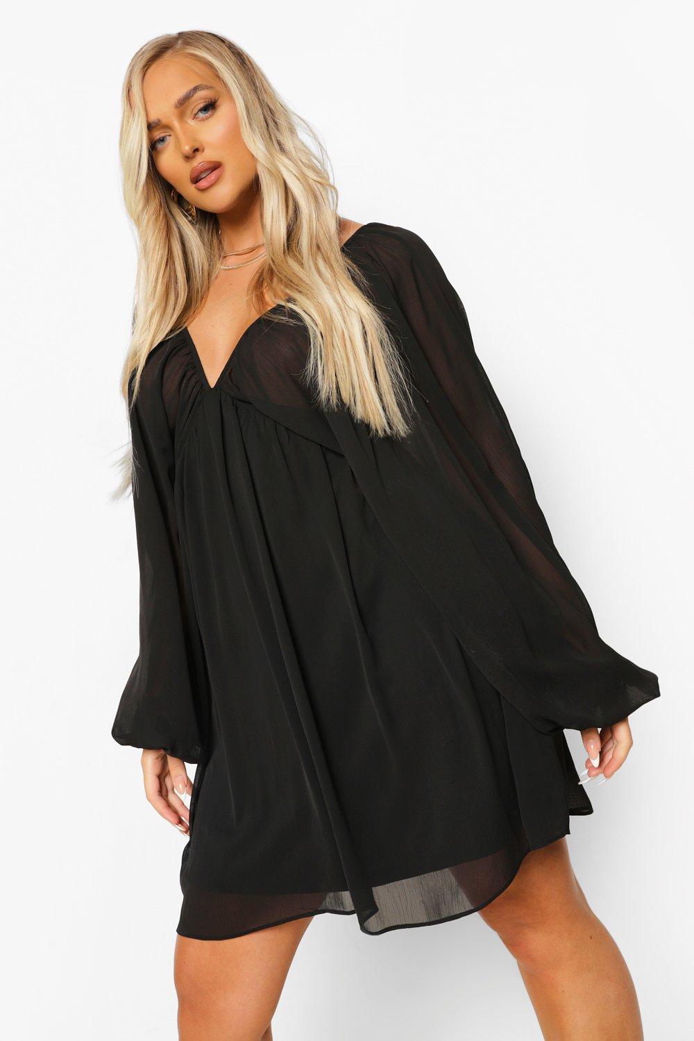 Plunge on sale smock dress