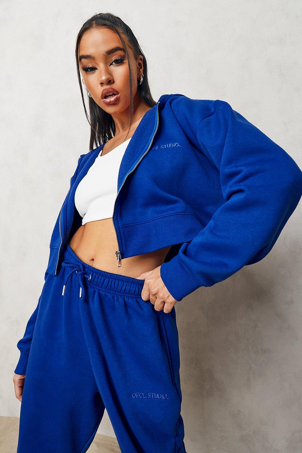 Official Cropped Zip Through Tracksuit boohoo