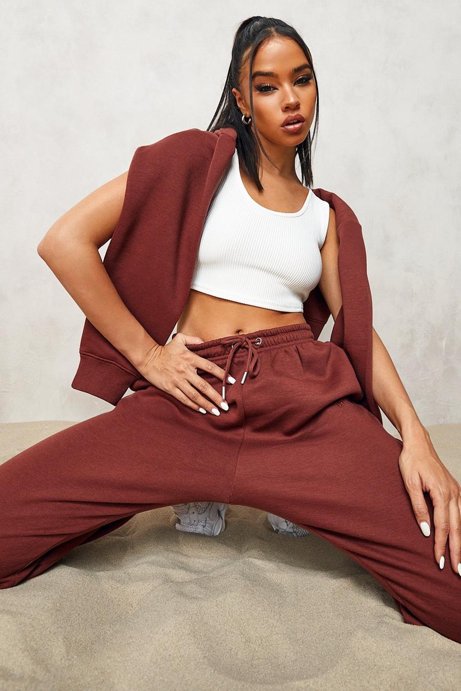 Chocolate brown Official Cropped Zip Through Tracksuit
