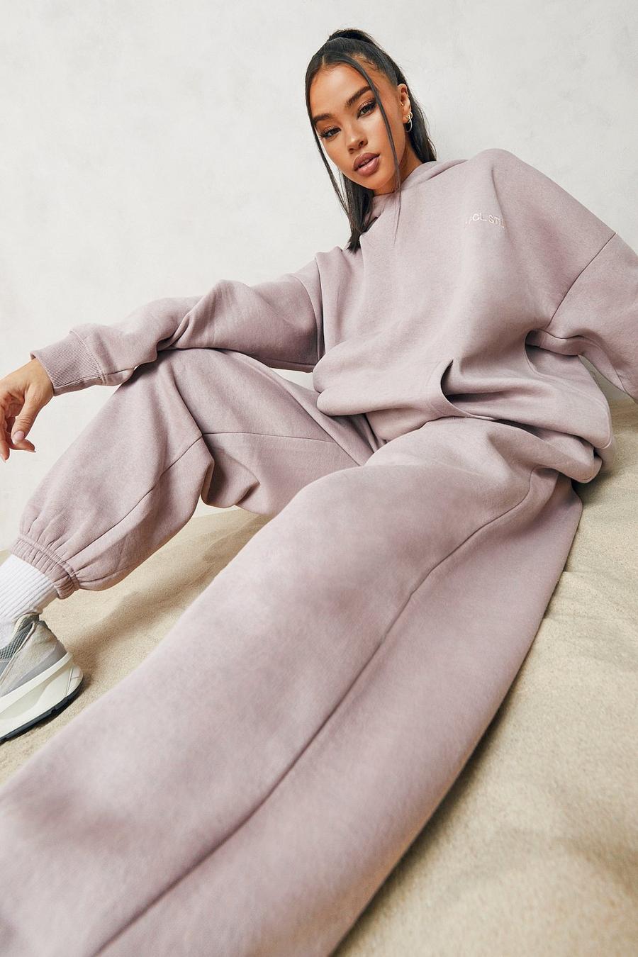 Dusky pink Overdyed Oversized Official Hooded Tracksuit image number 1