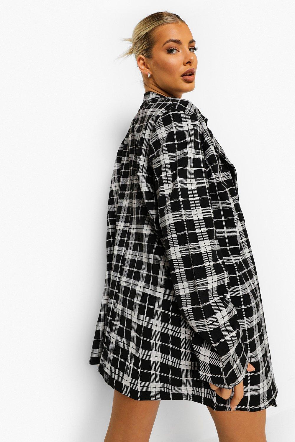 Black and white clearance checkered skirt and jacket