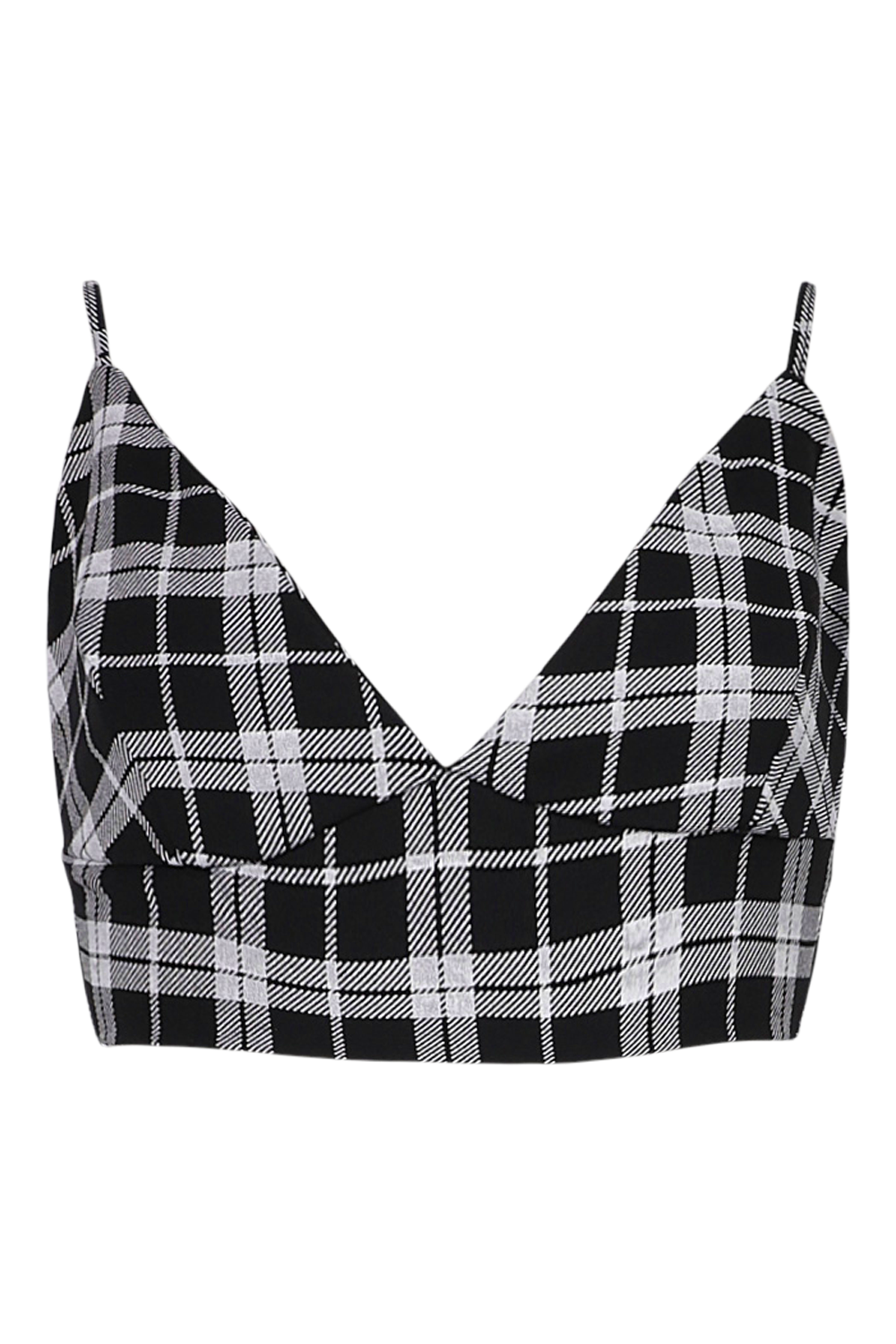 black and white checkered bralette