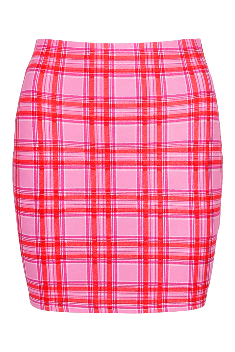 Pink and 2024 red plaid skirt