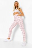 Pink Pastel Check Skinny Trousers
