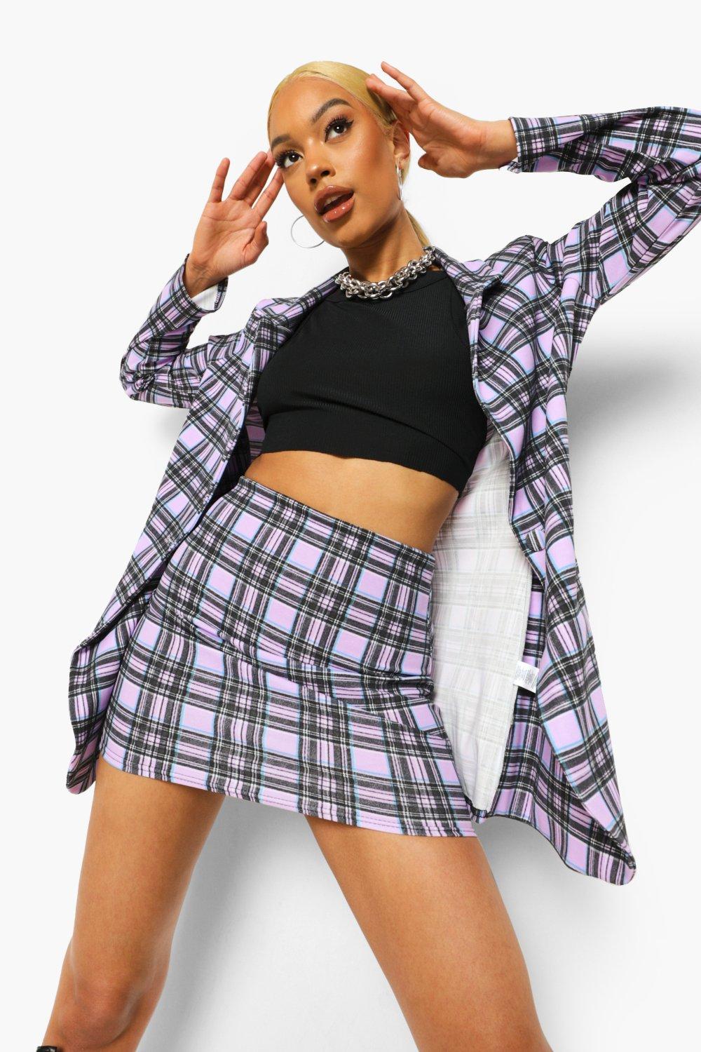 Tartan skirt outlet boohoo